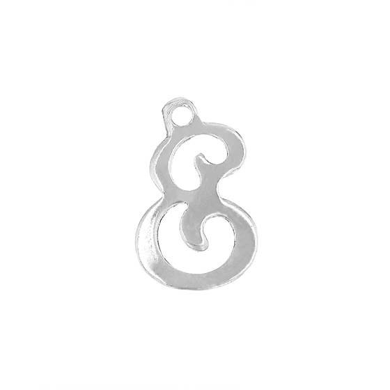 ss 11mm cursive script letter e charm