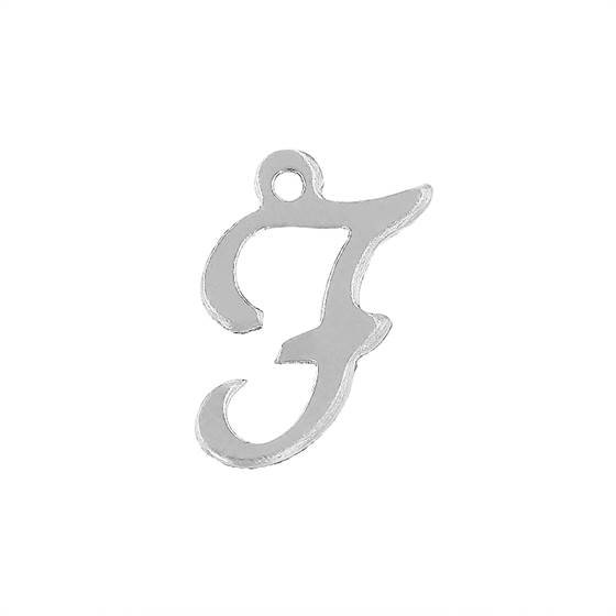 ss 11mm cursive script letter f charm