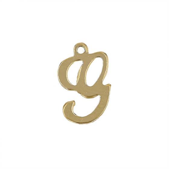gf 11mm cursive script letter g charm
