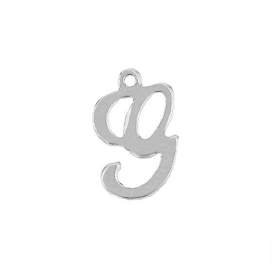 ss 11mm cursive script letter g charm