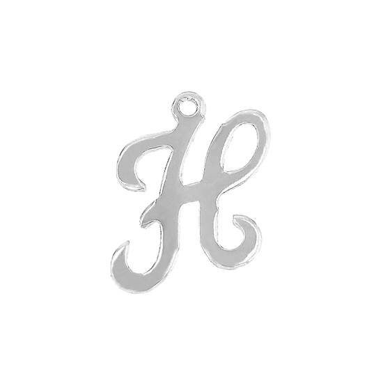 ss 11mm cursive script letter h charm