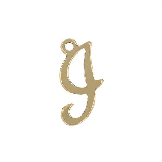 gf 11mm cursive script letter i charm