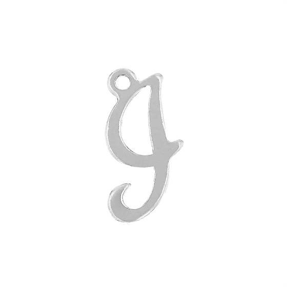 ss 11mm cursive script letter i charm