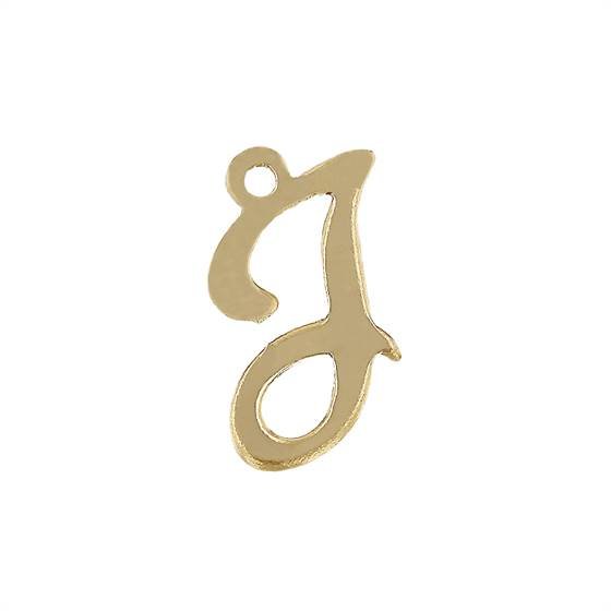 gf 11mm cursive script letter j charm