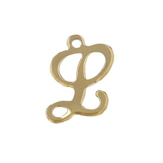 gf 11mm cursive script letter l charm