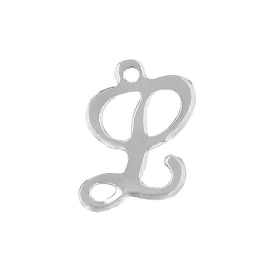 ss 11mm cursive script letter l charm