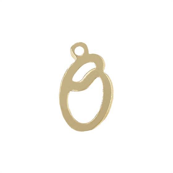 gf 11mm cursive script letter o charm