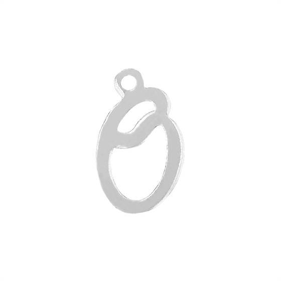 ss 11mm cursive script letter o charm