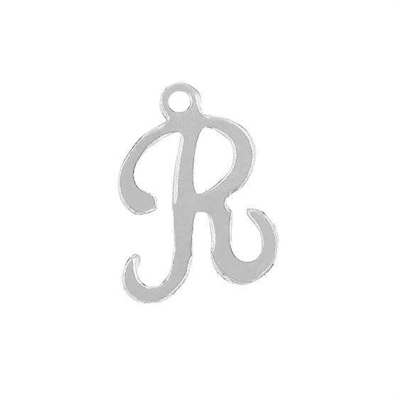 ss 11mm cursive script letter r charm