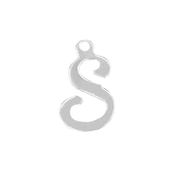 ss 11mm cursive script letter s charm