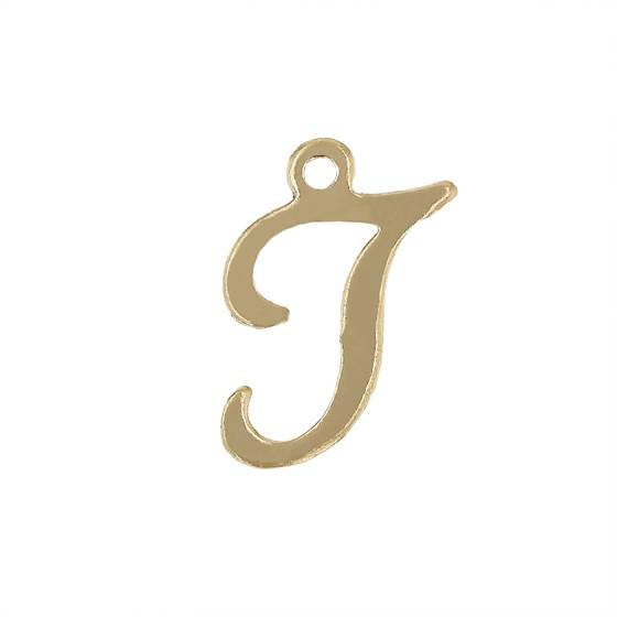 gf 11mm cursive script letter t charm