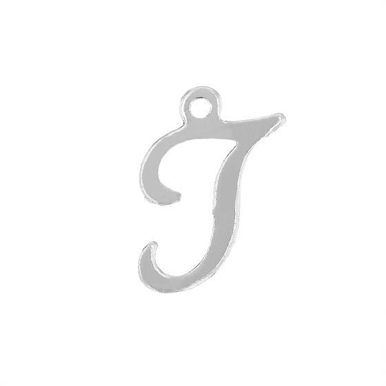 ss 11mm cursive script letter t charm