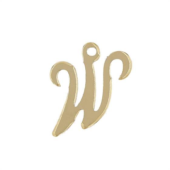 gf 11mm cursive script letter w charm