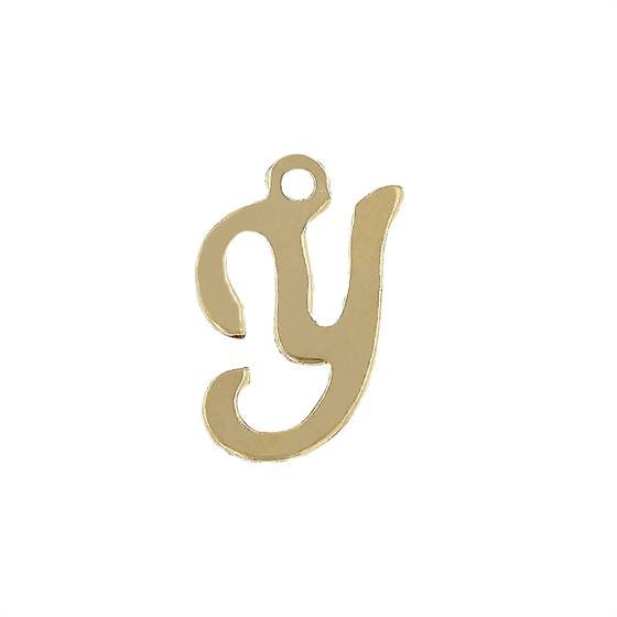 gf 11mm cursive script letter y charm