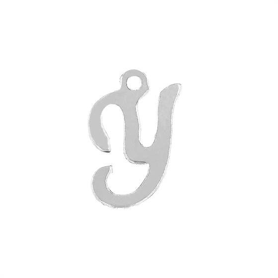 ss 11mm cursive script letter y charm