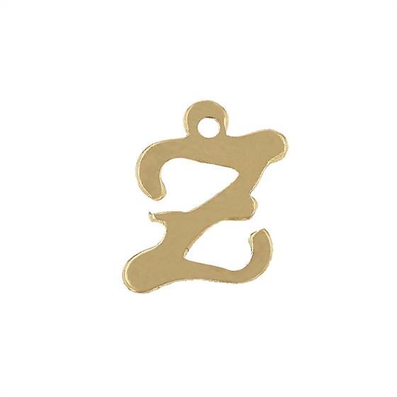 gf 11mm cursive script letter z charm