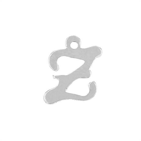 ss 11mm cursive script letter z charm