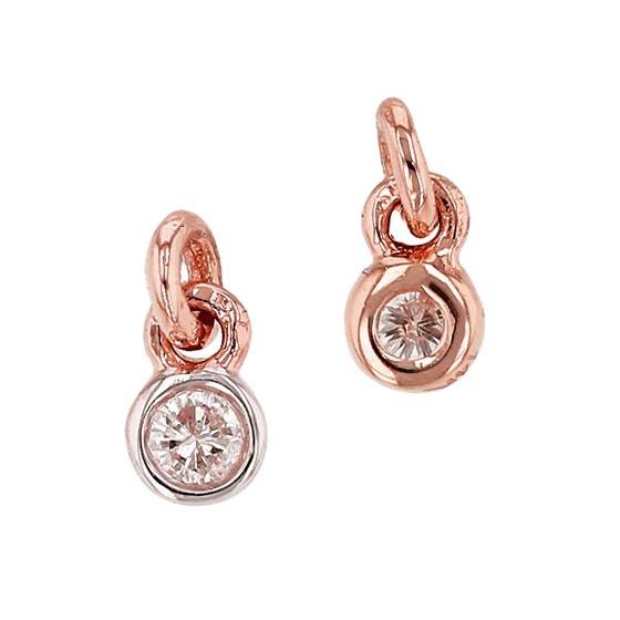 14kr 2.5mm diamond bezel drop charm