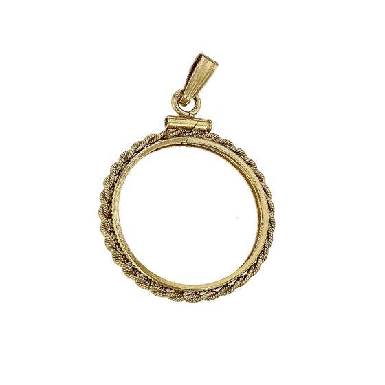 14ky 21.5x1.4mm $5 1909 coin mounting rope frame