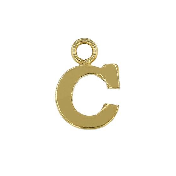 gf 8mm block style letter c charm