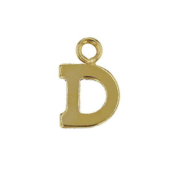 gf 8mm block style letter d charm