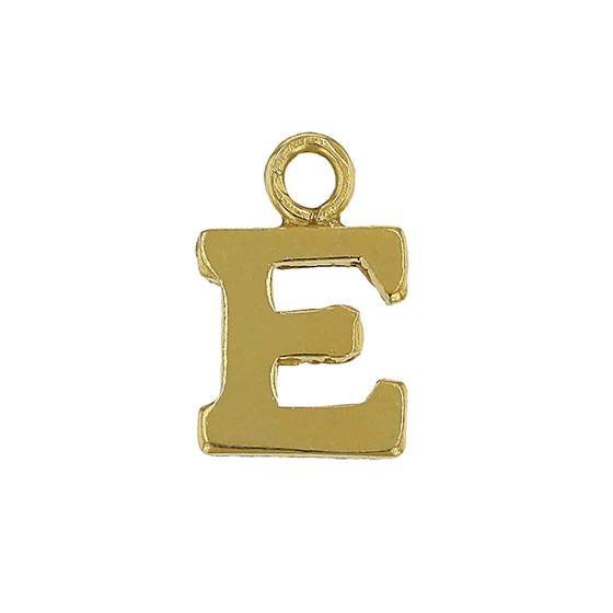 gf 8mm block style letter e charm