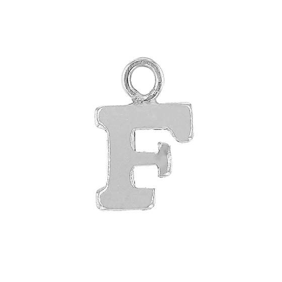 ss 8mm block style letter f charm