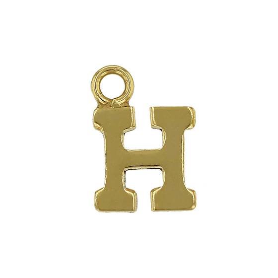 gf 8mm block style letter h charm