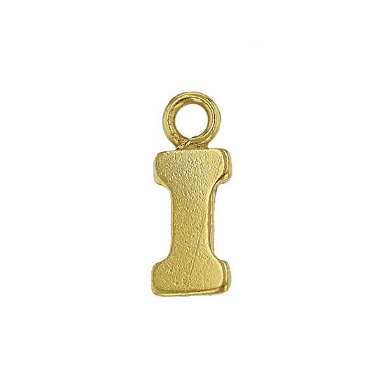 gf 8mm block style letter i charm