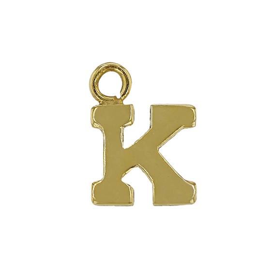 gf 8mm block style letter k charm