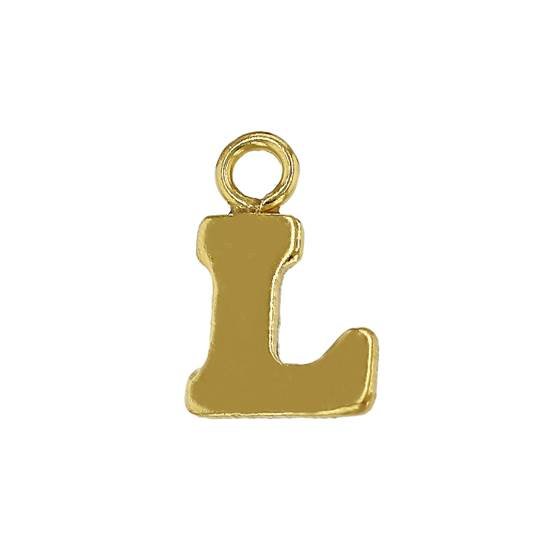 gf 8mm block style letter l charm