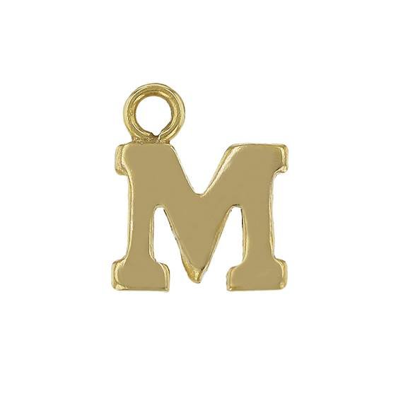 gf 8mm block style letter m charm