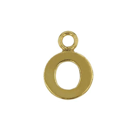 gf 8mm block style letter o charm