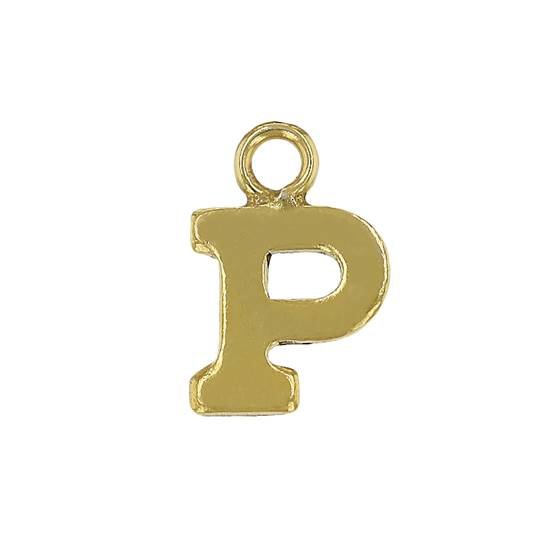 gf 8mm block style letter p charm