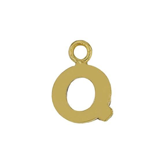 gf 8mm block style letter q charm