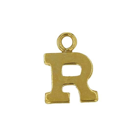 gf 8mm block style letter r charm