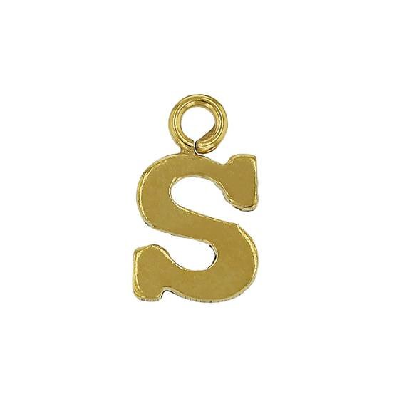 gf 8mm block style letter s charm