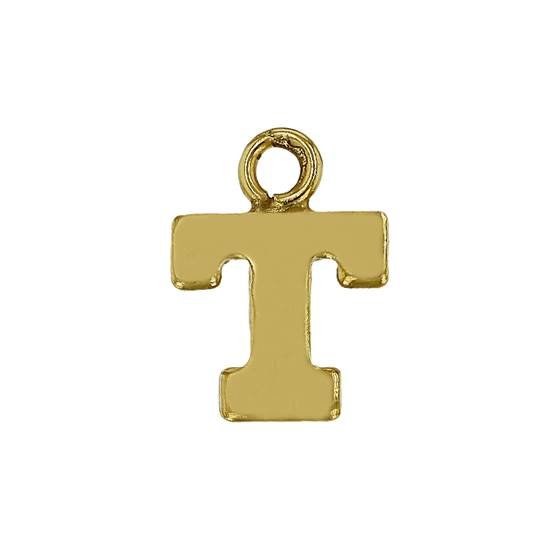 gf 8mm block style letter t charm