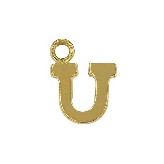 gf 8mm block style letter u charm