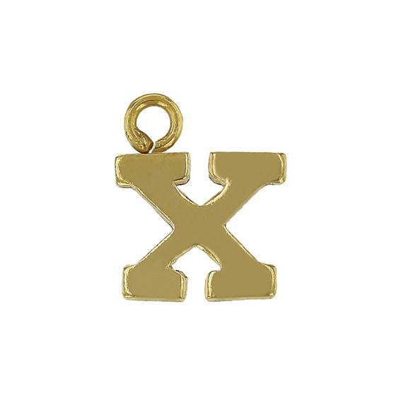 gf 8mm block style letter x charm