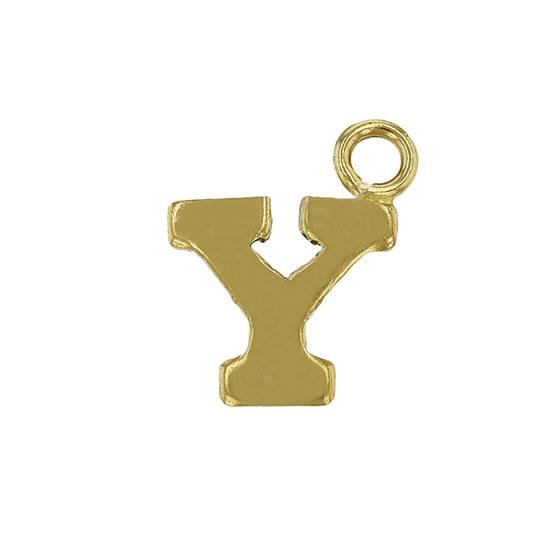 gf 8mm block style letter y charm