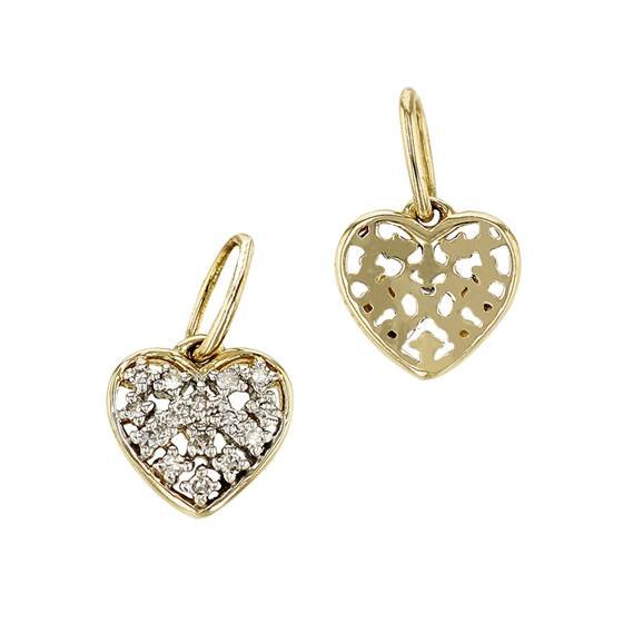 14ky 7mm diamond diamond heart charm