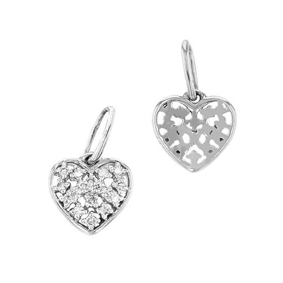 14kw 7mm diamond diamond heart charm