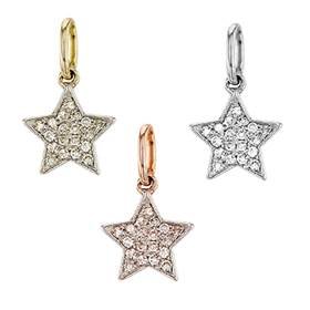 14K Diamond Star Charm