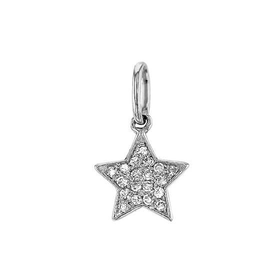 14kw 7.5mm diamond diamond star charm