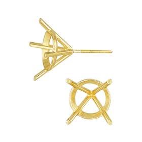 14K 4 PRONG MARTINI EARRING WITH SCREW POST