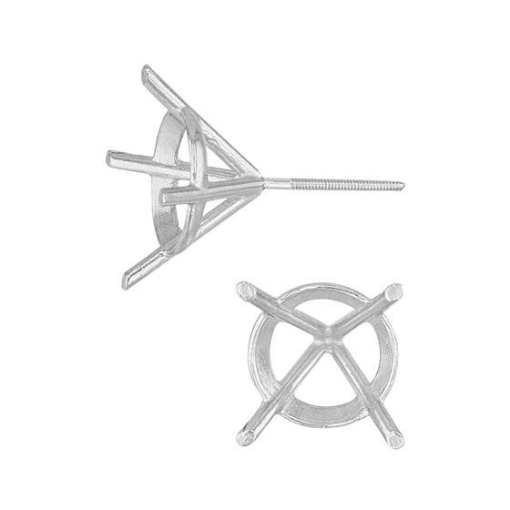 14kw 2.50mm .08ct 4 prong martini earring with screw post