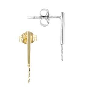 14K Bar Earring With Peg For Pearl