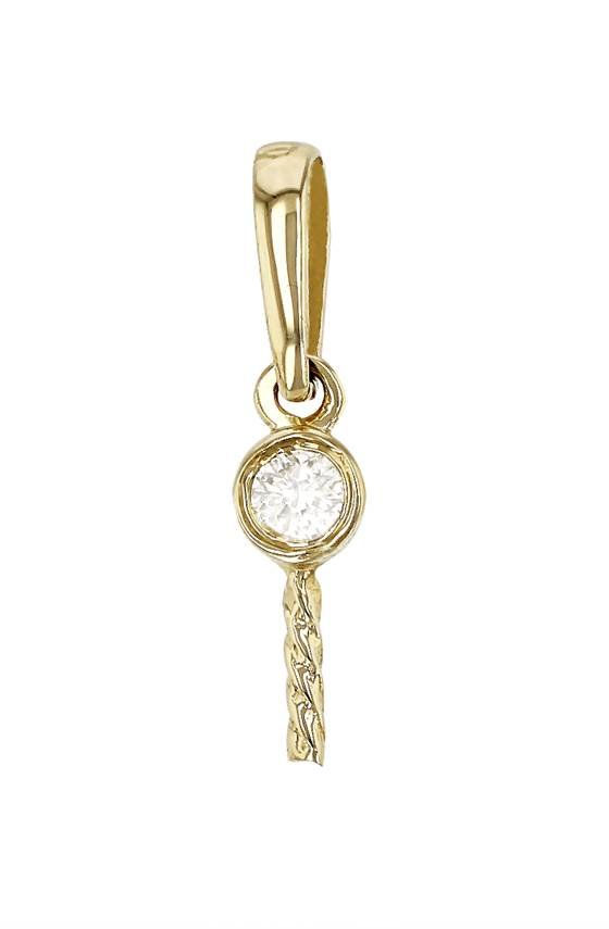 14ky 3mm diamond bezel pendant with peg for pearl