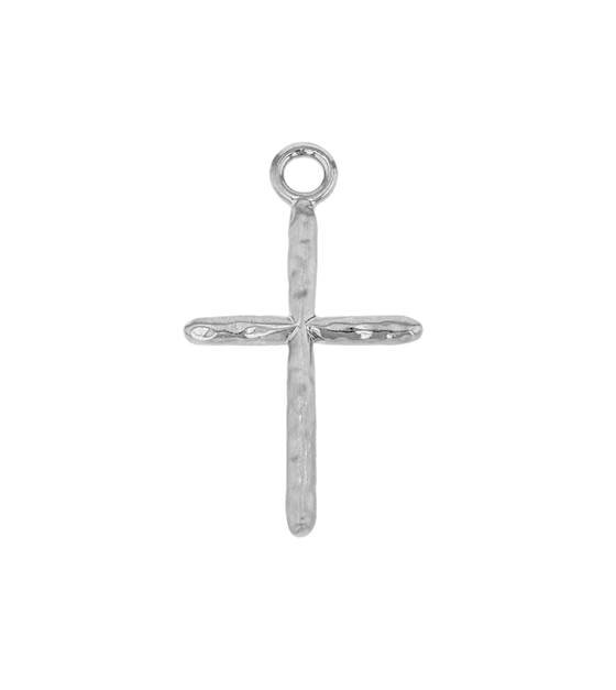 18x11mm rhodium plated cross charm